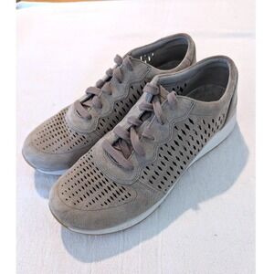 Dansko Charlie Suede Perforated Sneakers Taupe Womens 10 / EU 41